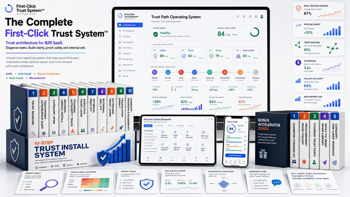 First-Click Trust System — the Trust Leak Snapshot your team keeps